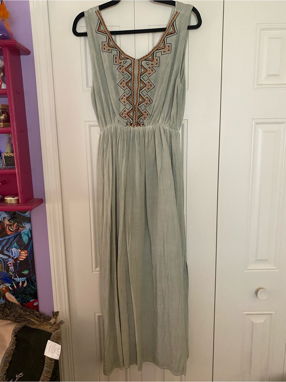 POL Sage Green Sleeveless Embroidered Maxi Dress - Picture 3 of 8